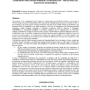 Republic of Serbia Towards the European Territorial Cohesion and Cross-Border Cooperation – with Special Focus on Vojvodina