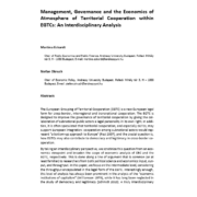 "Management, Governance and the Economics of Atmosphere of Territorial Cooperation within EGTCs: An Interdisciplinary Analysis"