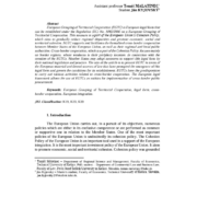 European Grouping of Territorial Cooperation – a legal form supporting cross-border cooperation in the European Union